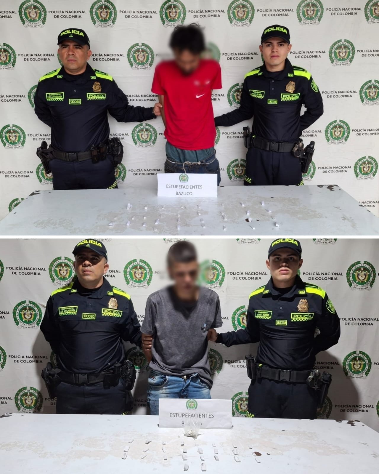 Dos capturados en Garzón por tráfico de estupefacientes en operativos de la Policía